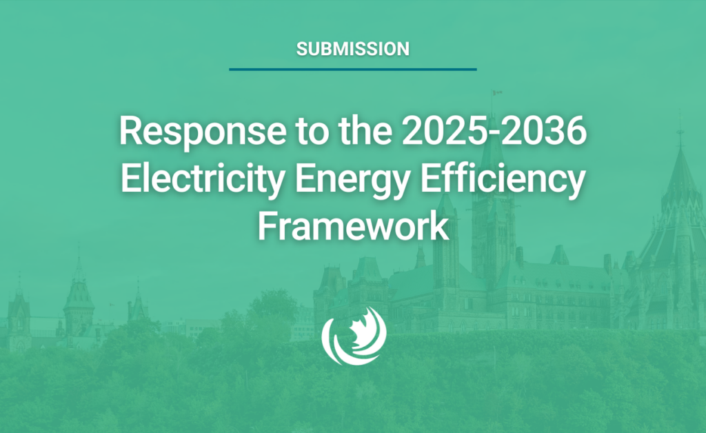 Response to the 2025-2036 Electricity Energy Efficiency Framework